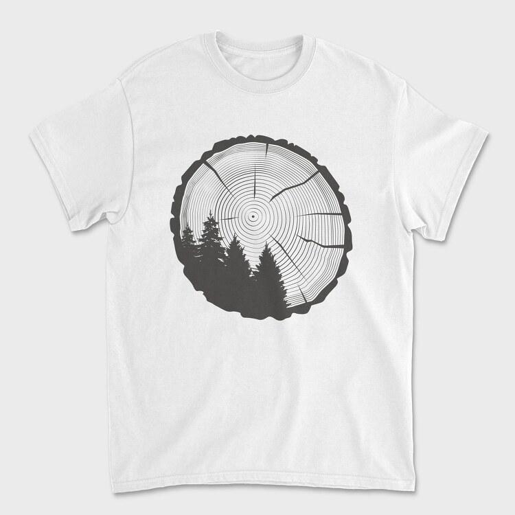 Tree Trunk Nature Rings, Tricou Barbati (Unisex)