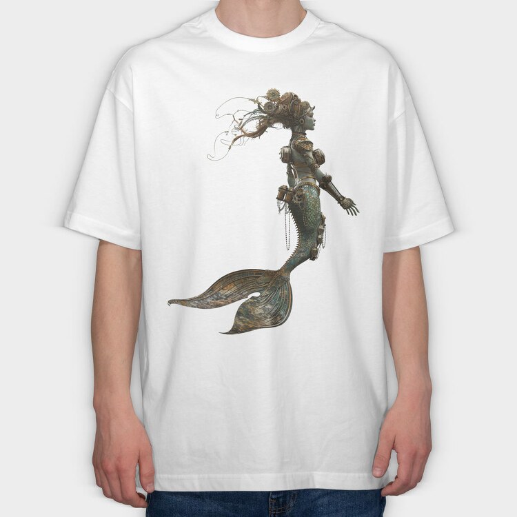 Steampunk Mermaid 03, Tricou Oversize Barbati (Unisex)