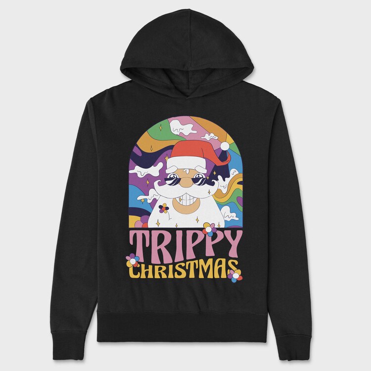 Trippy Christmas Santa, Hanorac Oversize Barbati (Unisex)