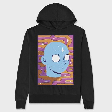 Trippy Face Retro Background, Hanorac Oversize Barbati (Unisex)