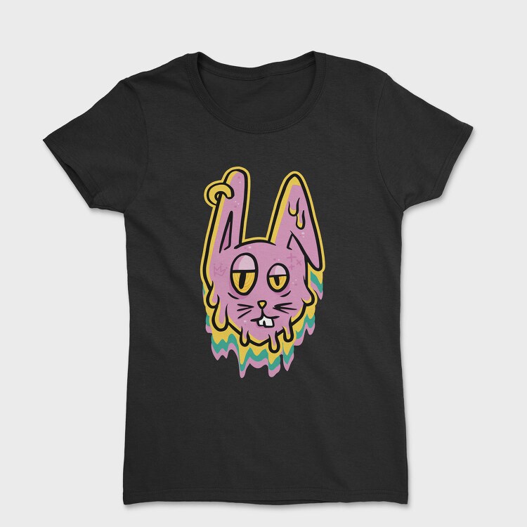 Trippy Melting Bunny, Tricou Femei