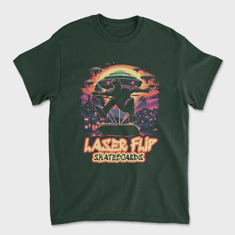 Trippy Skateboard Ufo Laserflip Skate, Tricou Barbati (Unisex)