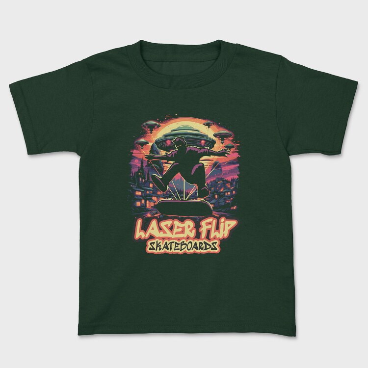 Trippy Skateboard Ufo Laserflip Skate, Tricou Copii