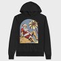 Tropical Santa Claus At The Beach Beachy Claus, Hanorac Oversize Barbati (Unisex)