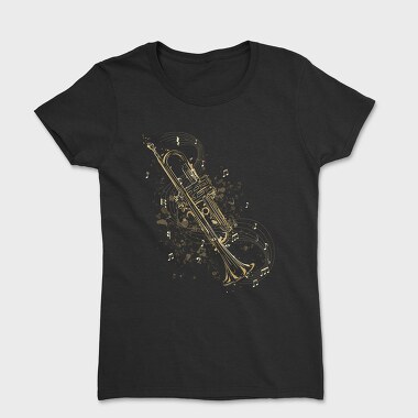 Trumpet Instrument Musical Notes Trompete, Tricou Femei