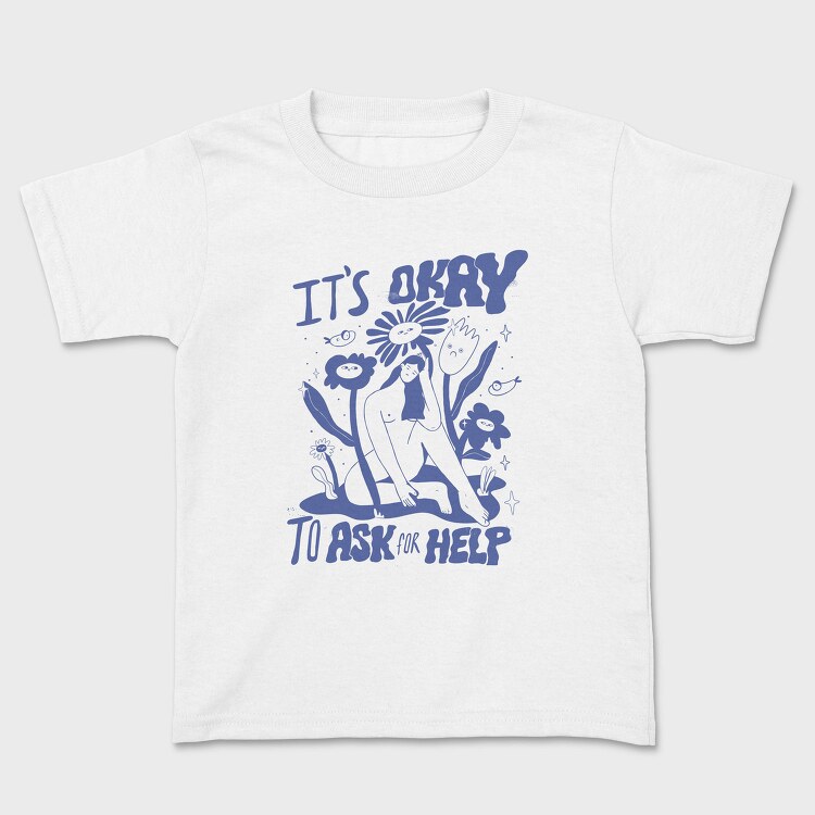 Woman With Flowers Cartoon Neurodiversity 01, Tricou Copii