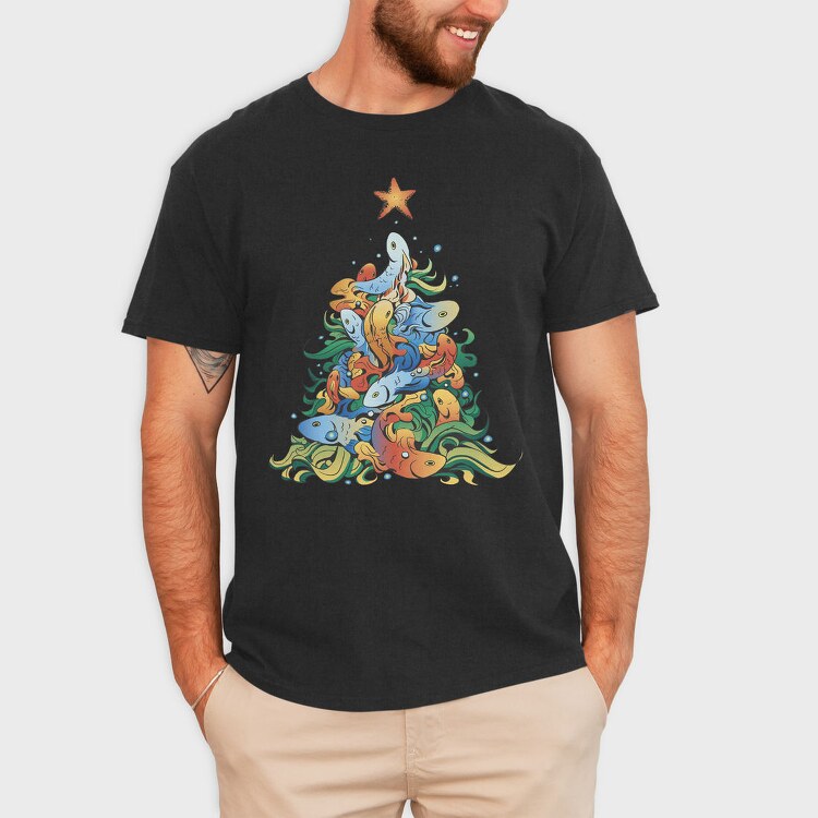 Fish Christmas Tree, Tricou Barbati (Unisex)