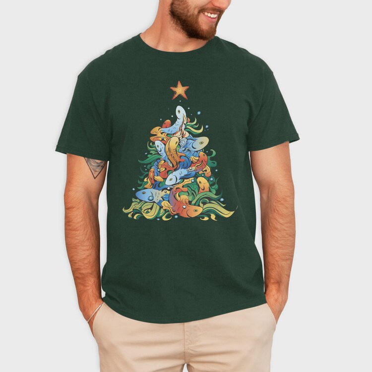 Fish Christmas Tree, Tricou Barbati (Unisex)