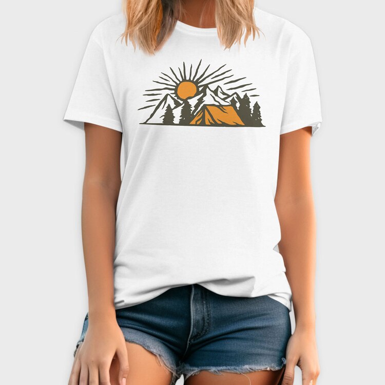 Vintage Adventure Outdoor Camping, Tricou Barbati (Unisex)
