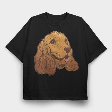 Coker Spaniel Dog, Tricou Oversize Barbati (Unisex)