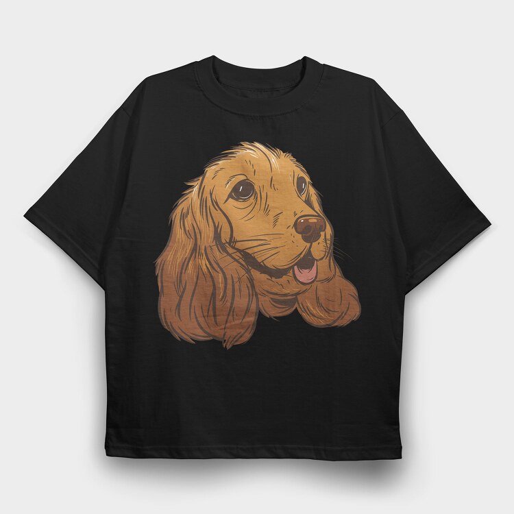 Coker Spaniel Dog, Tricou Oversize Barbati (Unisex)
