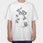 Abstract Statue With Plats Plants, Tricou Oversize Barbati (Unisex)