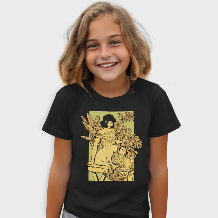 Girl And Cat, Tricou Copii