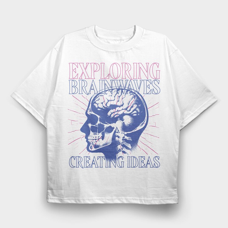 Anatomical Brainwaves Xray Head, Tricou Oversize Barbati (Unisex)