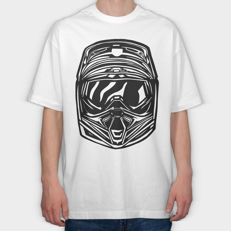 Motocross Helmet, Tricou Oversize Barbati (Unisex)