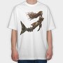 Steampunk Mermaid Tail, Tricou Oversize Barbati (Unisex)