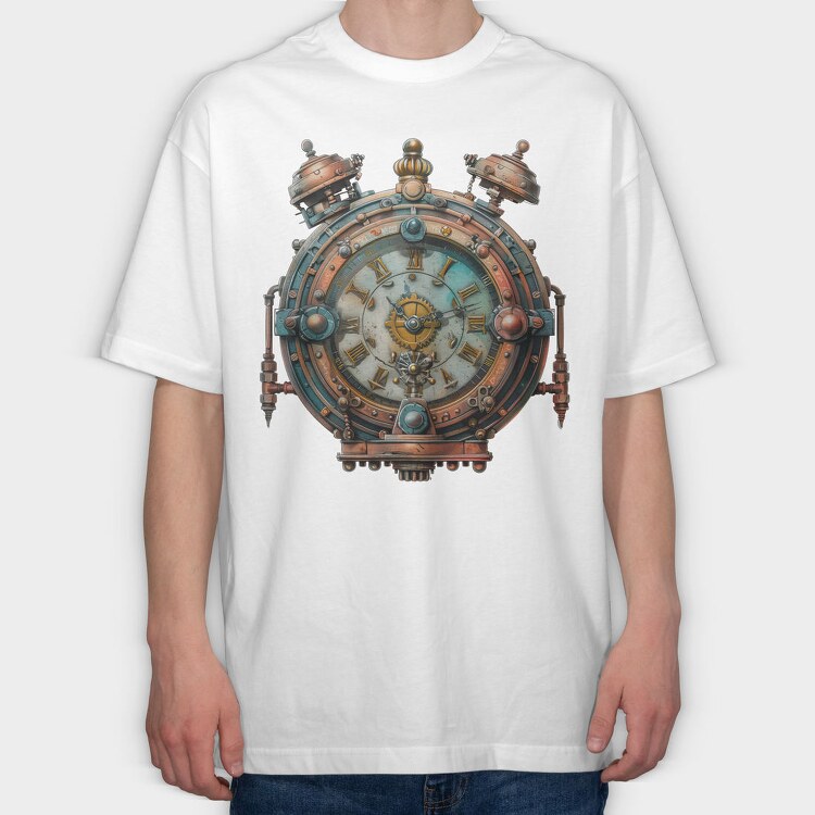 Steampunk Clock Gears, Tricou Oversize Barbati (Unisex)