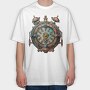 Steampunk Clock Gears, Tricou Oversize Barbati (Unisex)