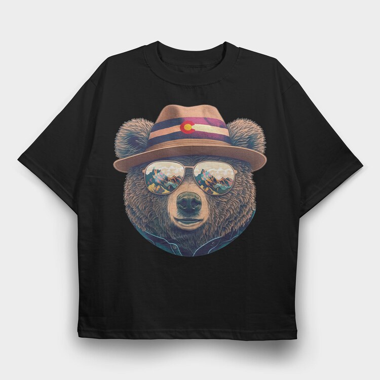 Colorado S Bear Face With Sunglasses, Tricou Oversize Barbati (Unisex)