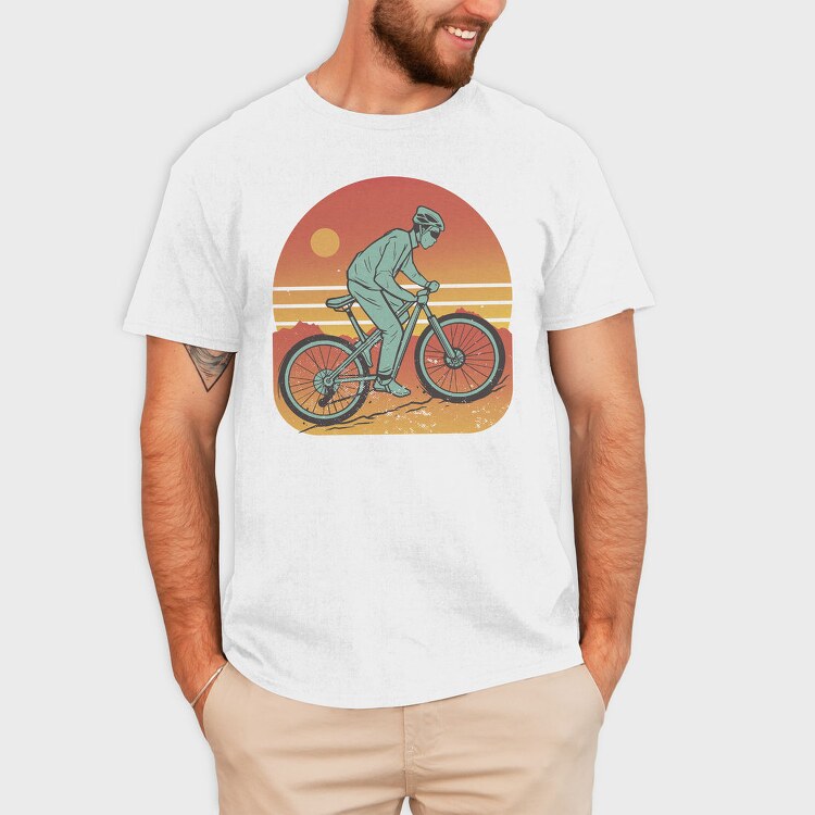 Man In Mountain Bike, Tricou Barbati (Unisex)