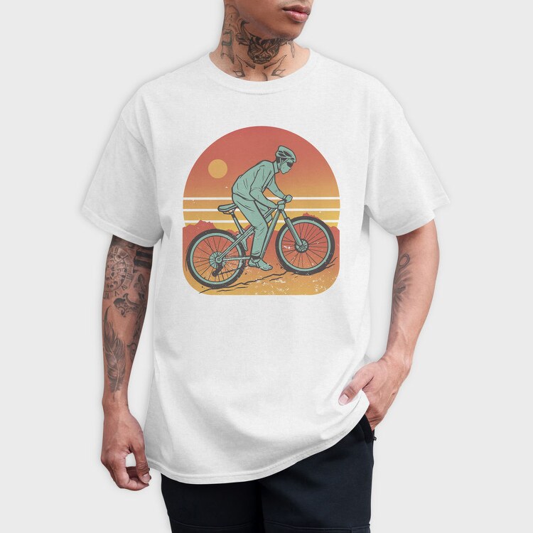 Man In Mountain Bike, Tricou Barbati (Unisex)