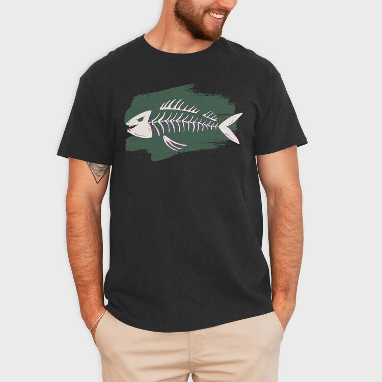 Fish Skeleton, Tricou Barbati (Unisex)