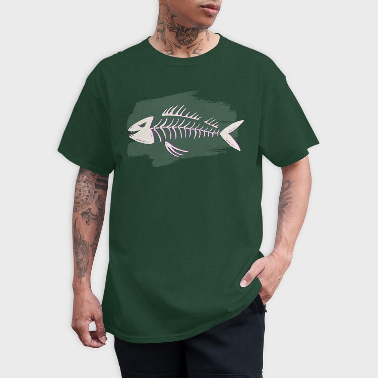 Fish Skeleton, Tricou Barbati (Unisex)