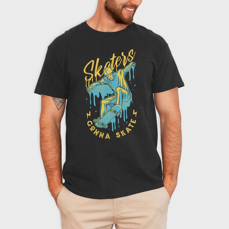 Man In Skateboard Quote Skaters Gonna Skate, Tricou Barbati (Unisex)