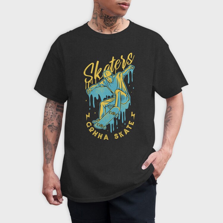 Man In Skateboard Quote Skaters Gonna Skate, Tricou Barbati (Unisex)