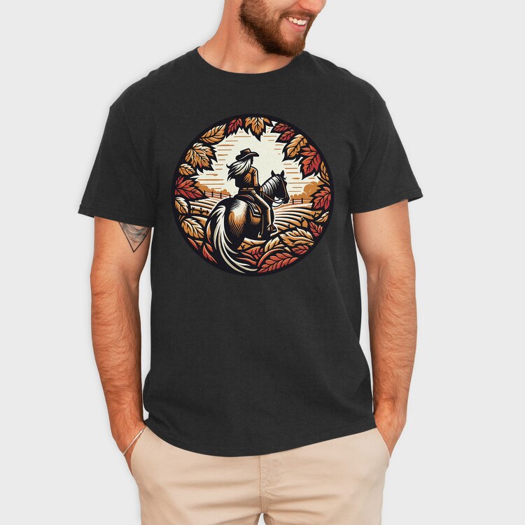 Autumn Cowgirl, Tricou Barbati (Unisex)