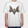 Steampunk Clock Wings, Tricou Oversize Barbati (Unisex)