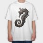 Steampunk Seahorse, Tricou Oversize Barbati (Unisex)