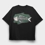 Fish Skeleton, Tricou Oversize Barbati (Unisex)