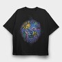 Colorful Angry Lion Vaporwave, Tricou Oversize Barbati (Unisex)
