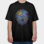 Colorful Angry Lion Vaporwave, Tricou Oversize Barbati (Unisex)