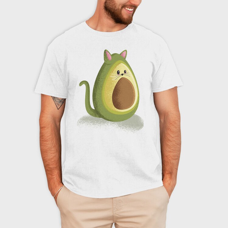 Avocado Cat Avocato, Tricou Barbati (Unisex)