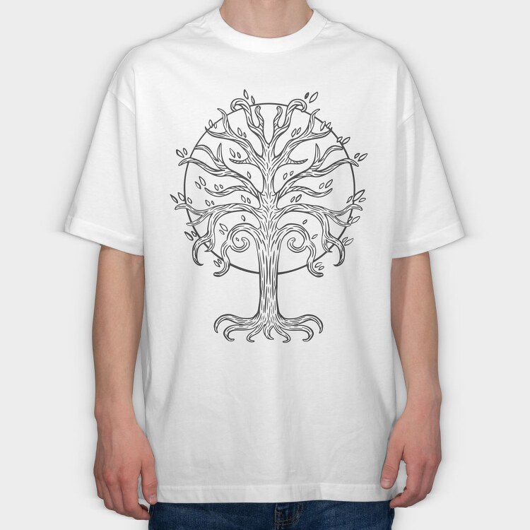 Ancient Magical Tree Nature, Tricou Oversize Barbati (Unisex)