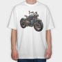 Steampunk Motorcycle, Tricou Oversize Barbati (Unisex)