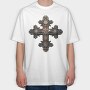 Steampunk Cross Gears, Tricou Oversize Barbati (Unisex)
