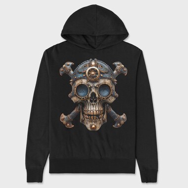 Steampunk Skull Goggles, Hanorac Oversize Barbati (Unisex)