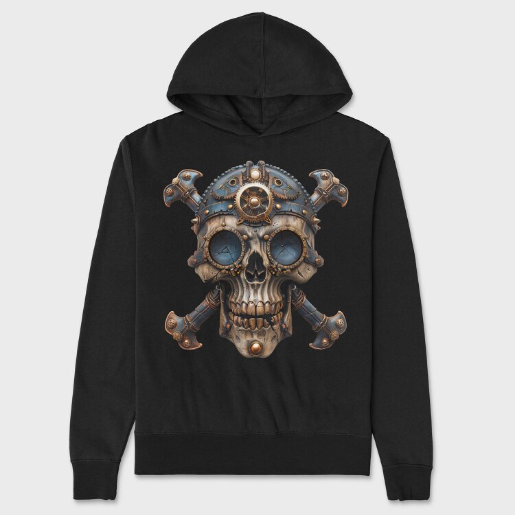 Steampunk Skull Goggles, Hanorac Oversize Barbati (Unisex)