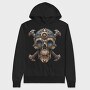 Steampunk Skull Goggles, Hanorac Oversize Barbati (Unisex)