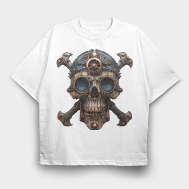 Steampunk Skull Goggles, Tricou Oversize Barbati (Unisex)