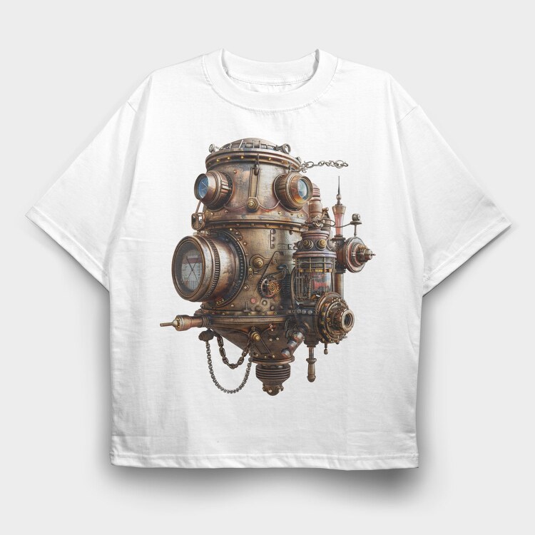 Steampunk Submarine Clipart, Tricou Oversize Barbati (Unisex)