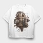 Steampunk Submarine Clipart, Tricou Oversize Barbati (Unisex)