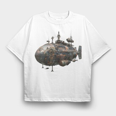 Steampunk Submarine, Tricou Oversize Barbati (Unisex)