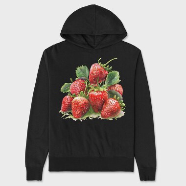 Strawberries Artwork, Hanorac Oversize Barbati (Unisex)