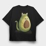 Avocado Cat Avocato, Tricou Oversize Barbati (Unisex)