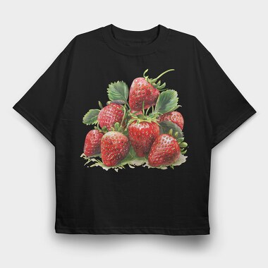 Strawberries Artwork, Tricou Oversize Barbati (Unisex)