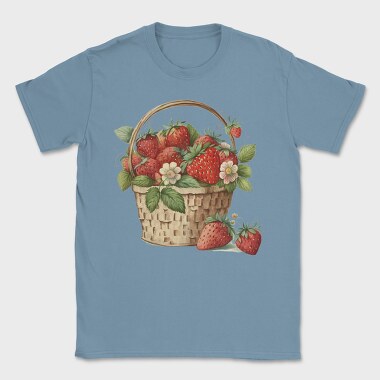 Strawberries Basket Flowers, Tricou Barbati (Unisex)